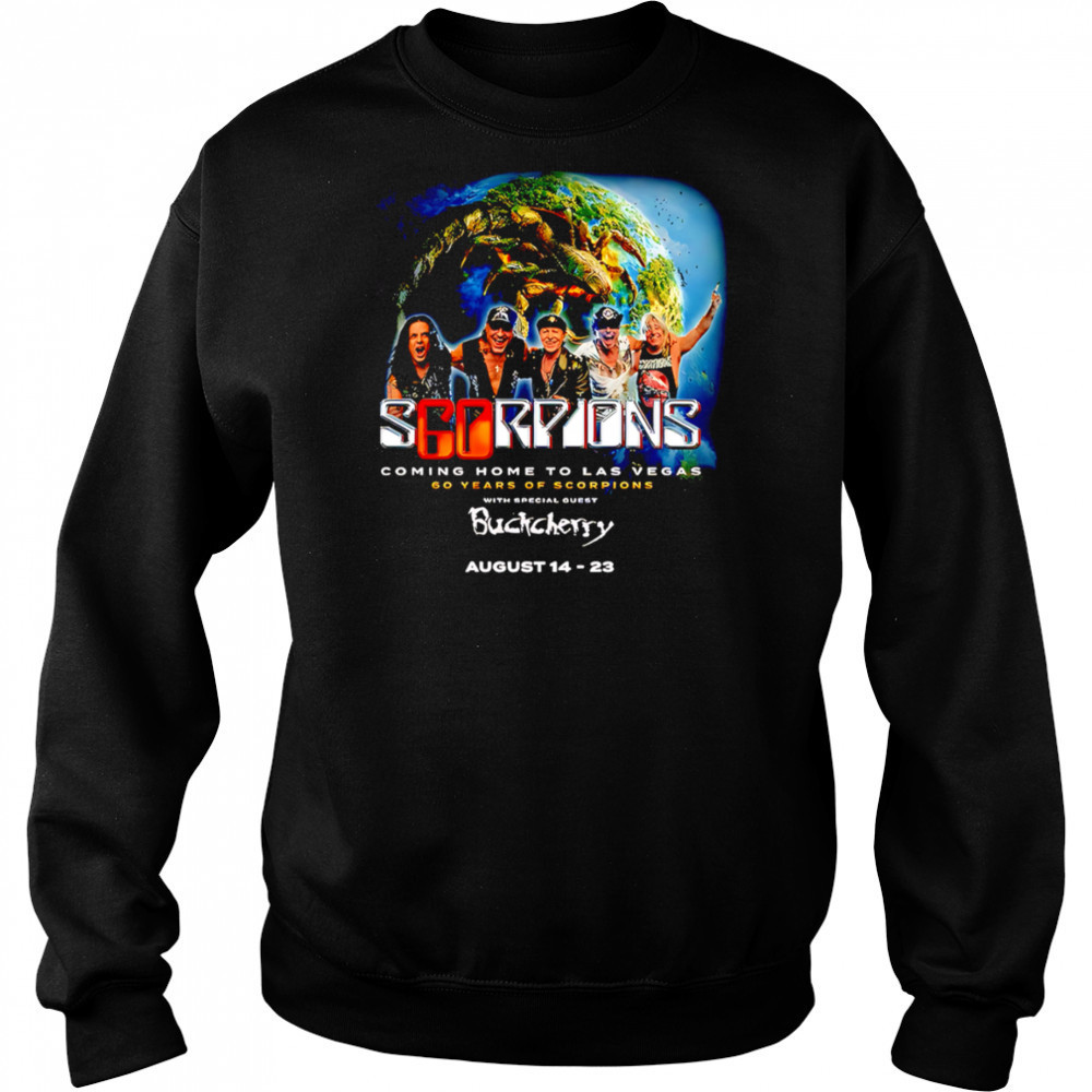 Scorpions Coming Home To Las Vegas 60 Years Of Scorpions Tour On August 14 And 23 2025 shirt Sweatshirt