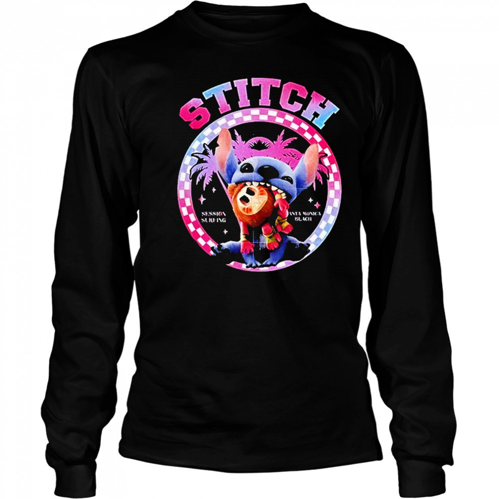 Stitch Santa Monica Beach Surfing Session Shirt Long Sleeved