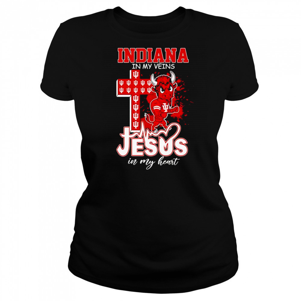 Indiana in my veins Jesus in my heart mascot shirt Women's T-shirt