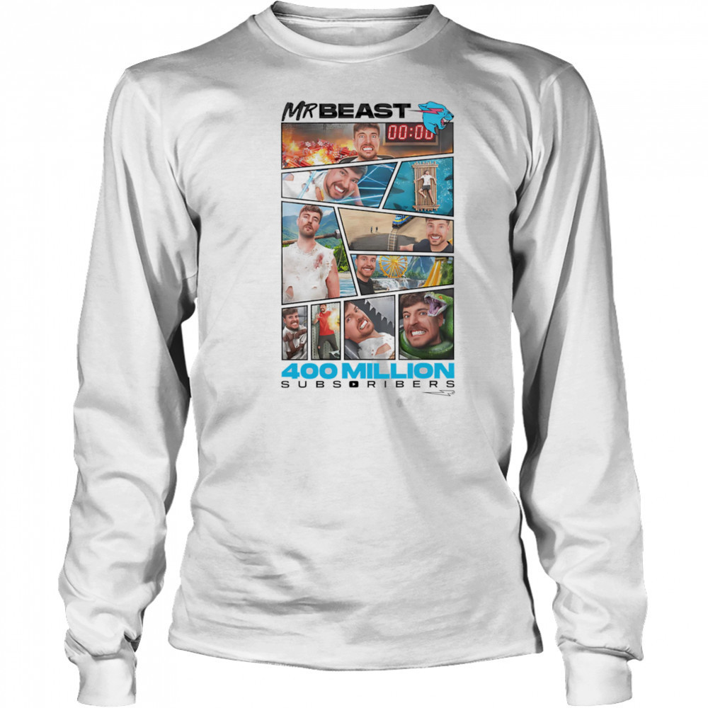 Mr Beast 400 Million Subscribers shirt Long Sleeved