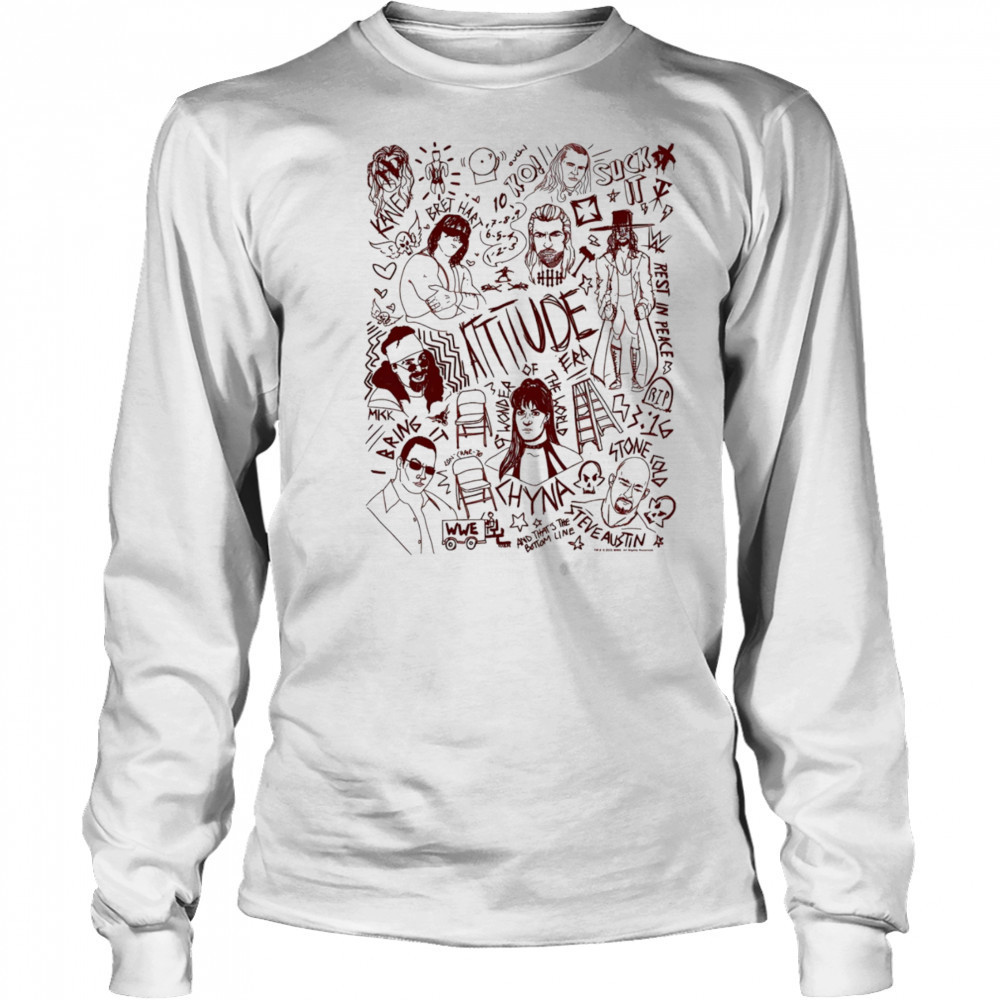 WWE Attitude Era Doodles shirt Long Sleeved
