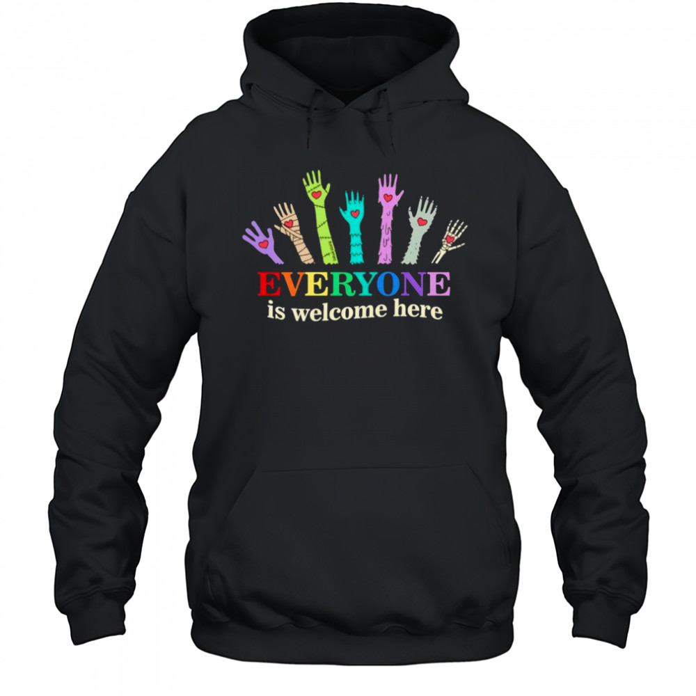 Everyone is welcome here LGBT Pride hand shirt Sweatshirt