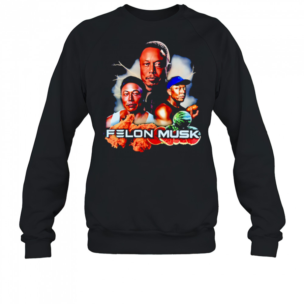 Felon Musk fried chicken thighs with watermelon shirt Hoodie