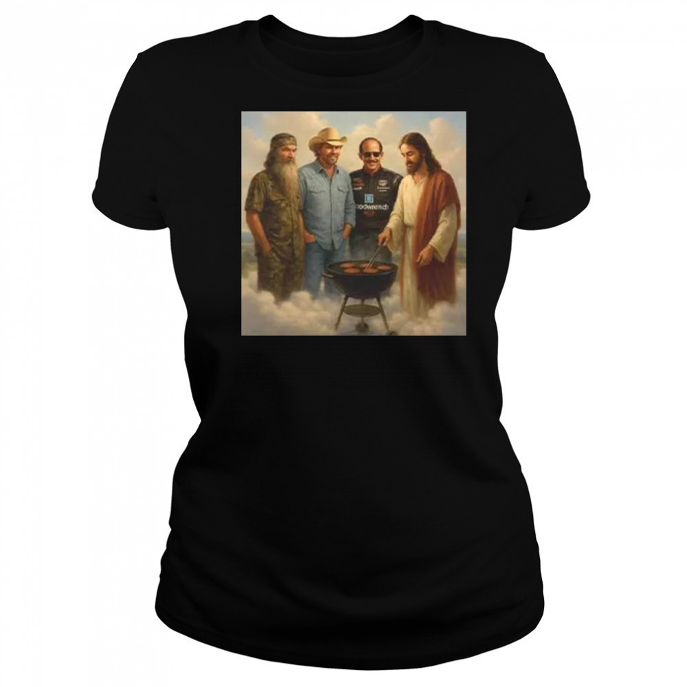 The Real Gang Meetup In Heaven Phil Robertson Dale Earnhardt Toby Keith Shirt Women's T-shirt