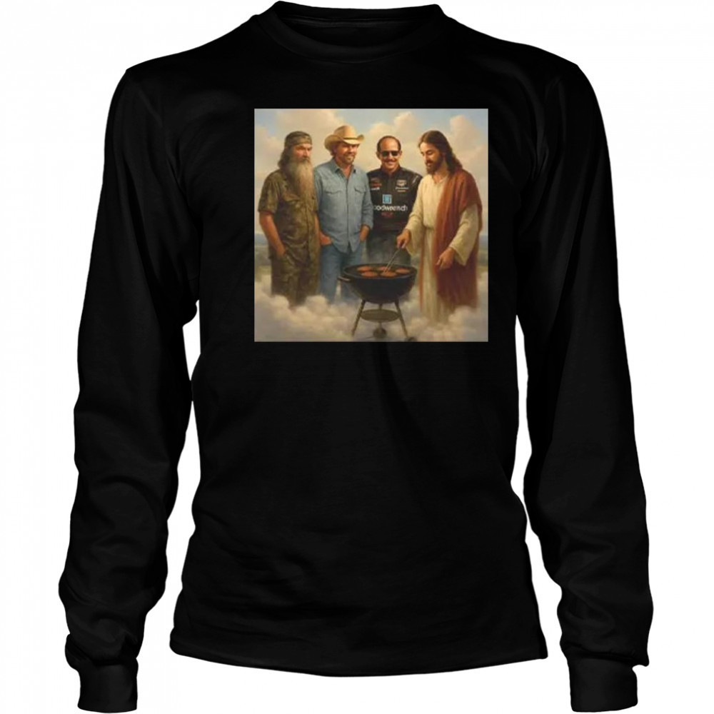 The Real Gang Meetup In Heaven Phil Robertson Dale Earnhardt Toby Keith Shirt Long Sleeved