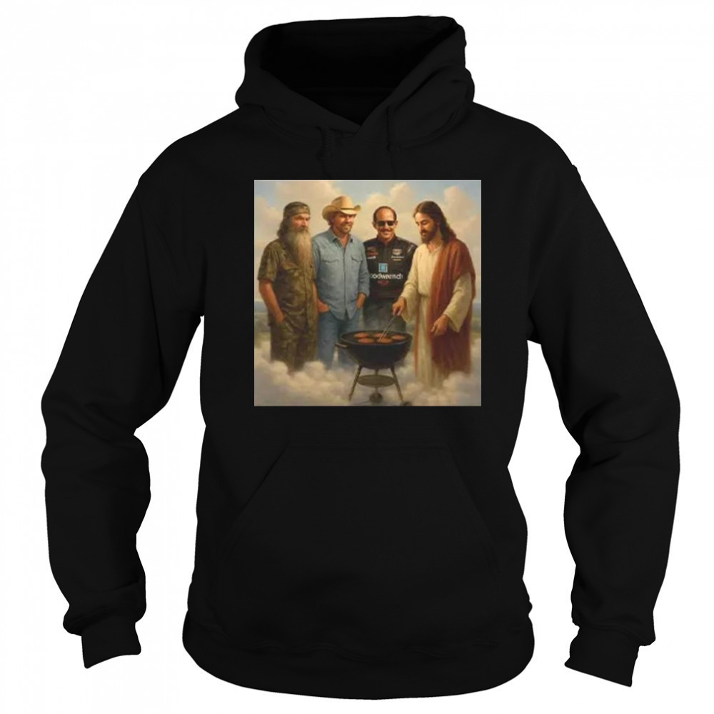 The Real Gang Meetup In Heaven Phil Robertson Dale Earnhardt Toby Keith Shirt Hoodie