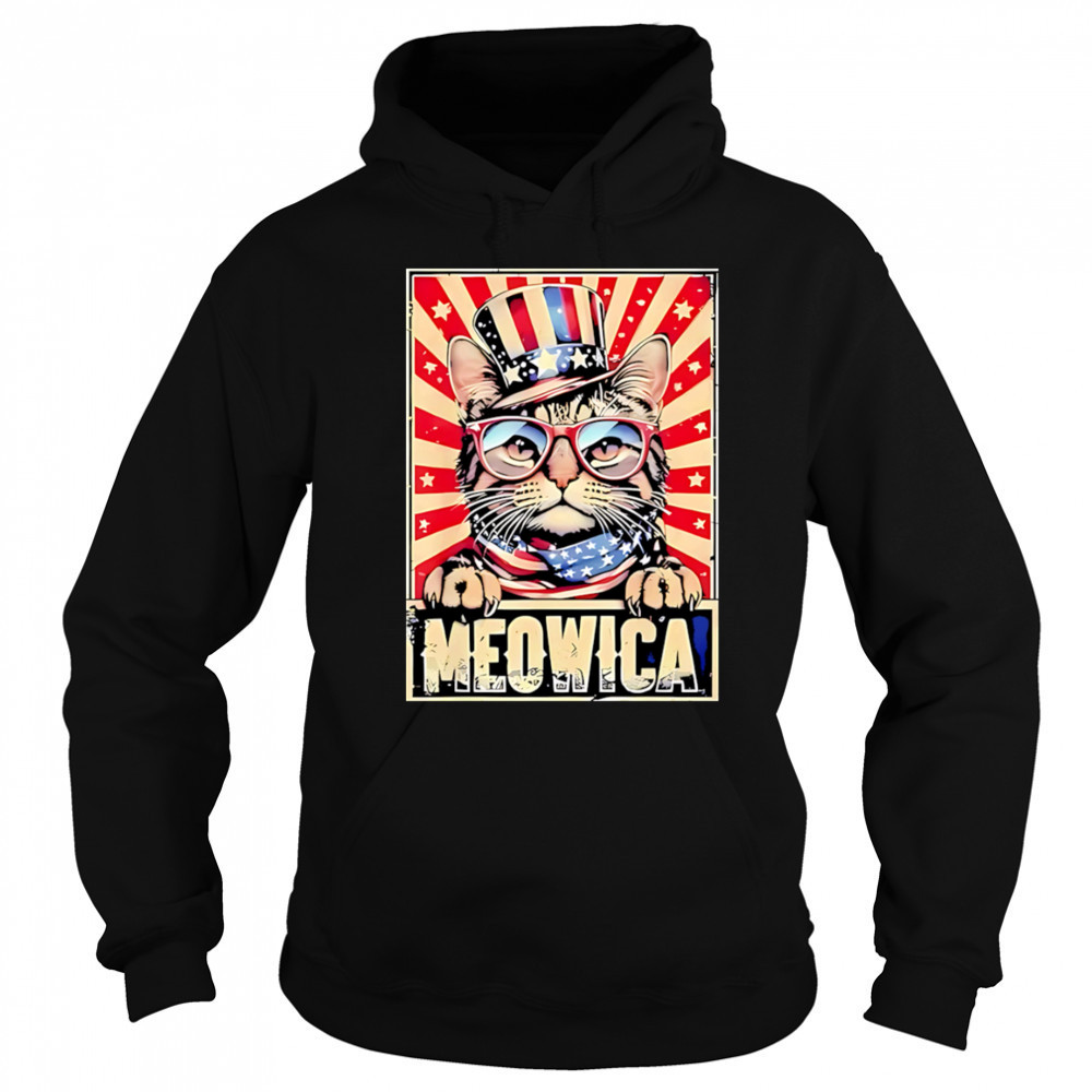Cat meowica 4th of july shirt Hoodie
