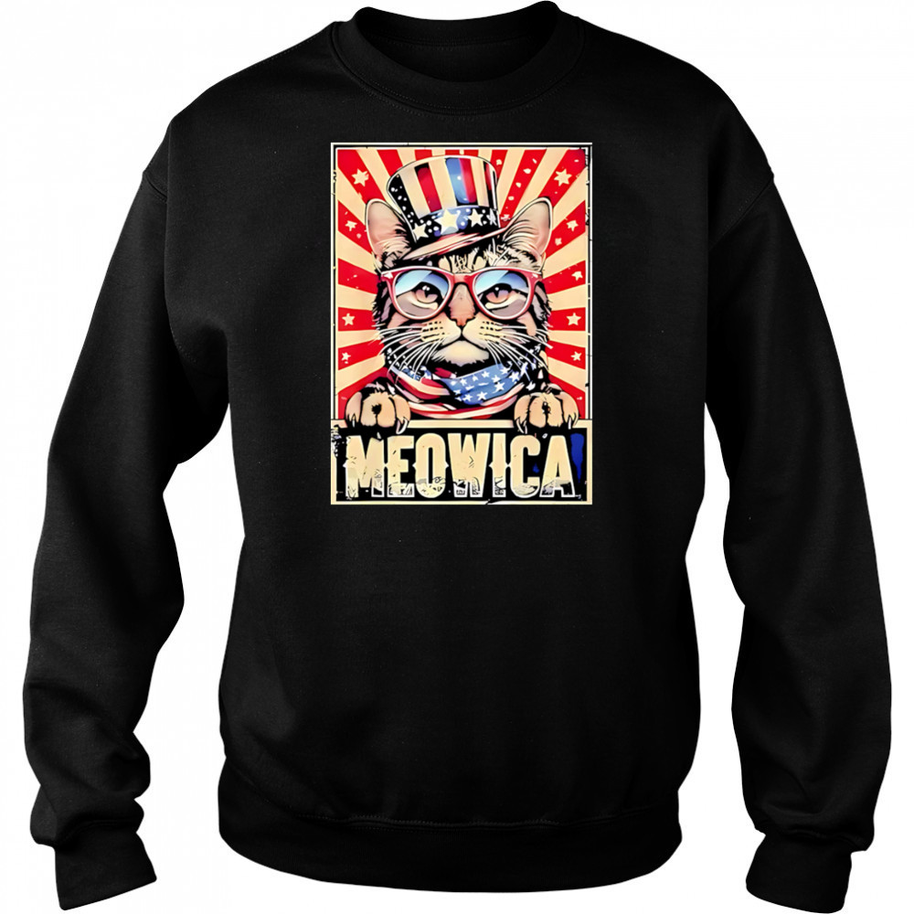Cat meowica 4th of july shirt Sweatshirt