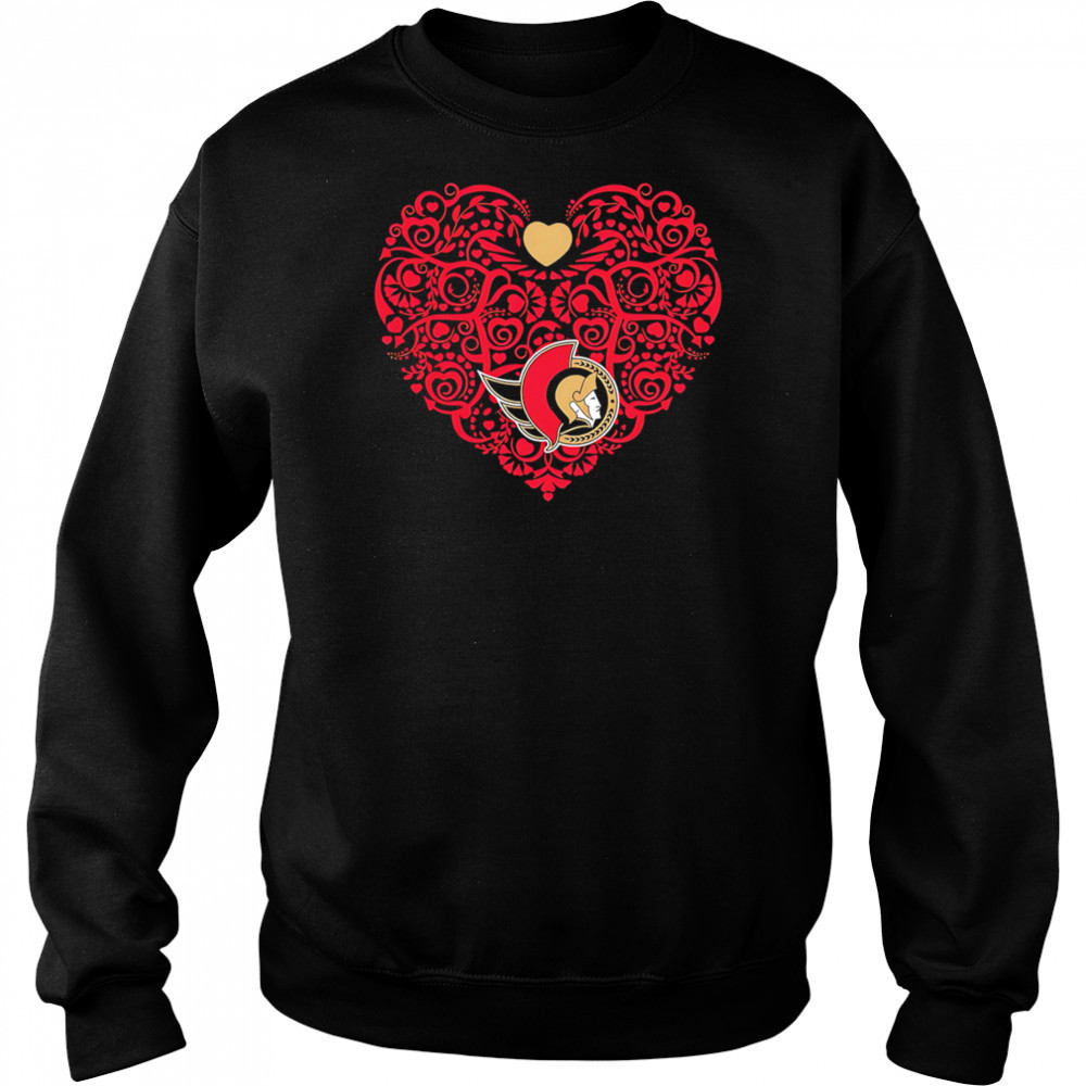 Ottawa Senators Floral Pattern Heart logo shirt Sweatshirt