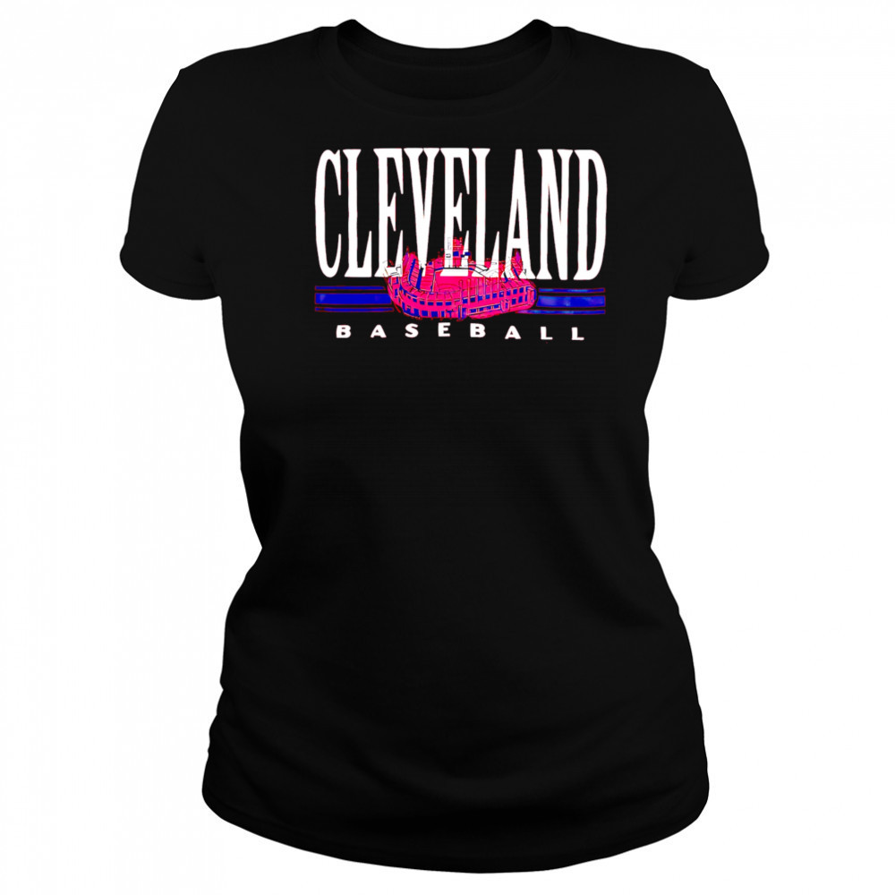 Red Cleveland baseball stadium shirt Women's T-shirt
