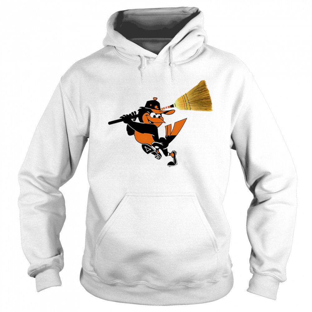 Baltimore Orioles mascot hold a broom shirt Hoodie