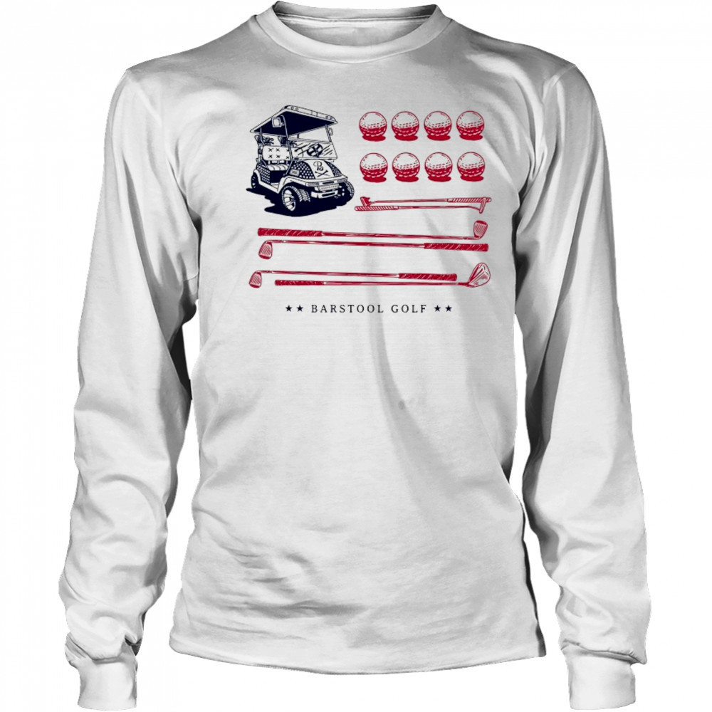Barstool Golf Cart Flag T-shirt Long Sleeved