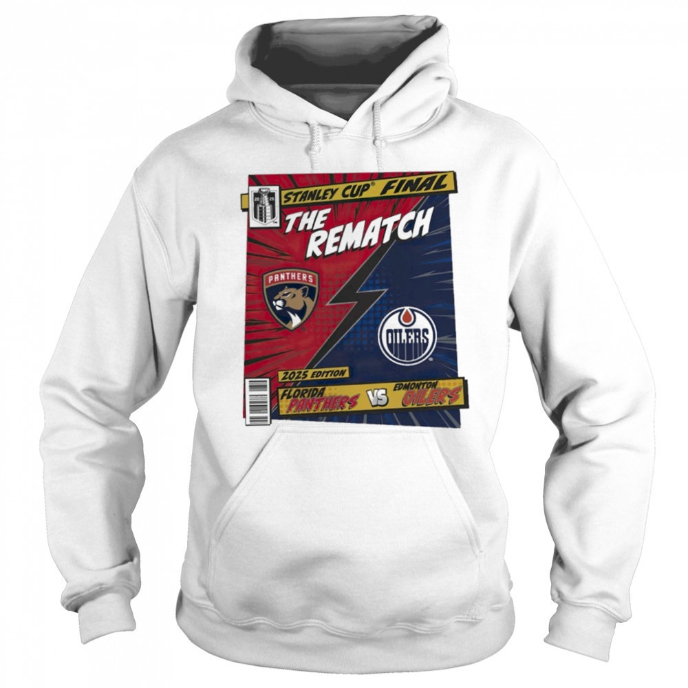 Florida Panthers vs. Edmonton Oilers 2025 Stanley Cup Final Rematch Comic Shirt Hoodie