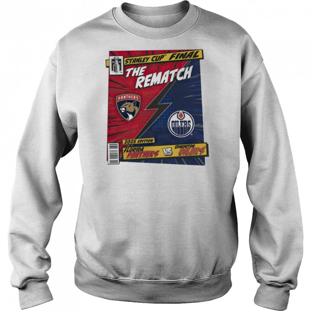Florida Panthers vs. Edmonton Oilers 2025 Stanley Cup Final Rematch Comic Shirt Sweatshirt