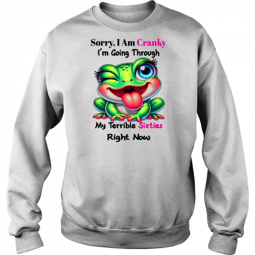 Frog sorry I am cranky I’m going through my terrible shirt Sweatshirt