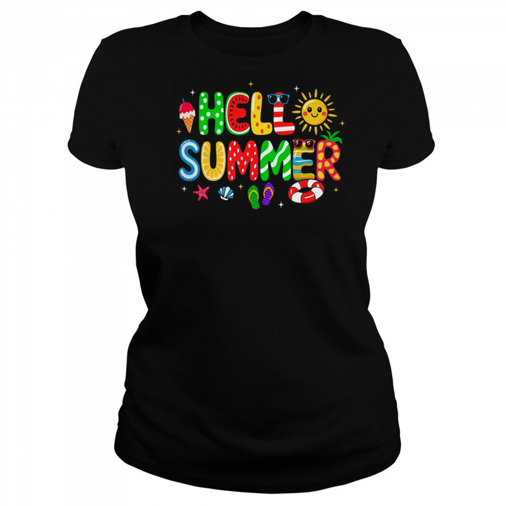 Hello Summer Vacation Ice Cream Popsicle Watermelon Beach shirt Women's T-shirt