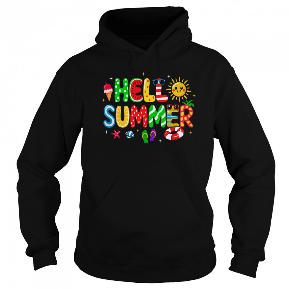 Hello Summer Vacation Ice Cream Popsicle Watermelon Beach shirt Hoodie