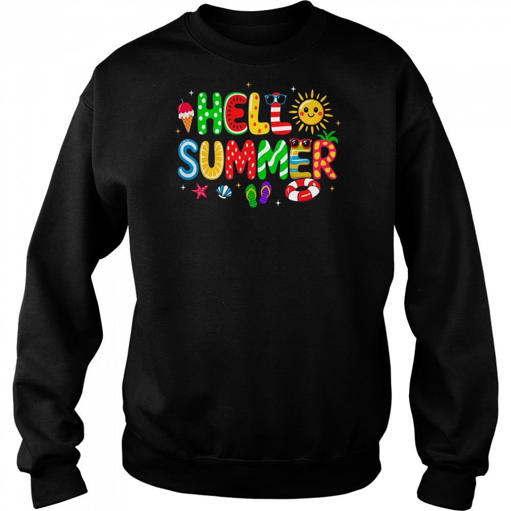 Hello Summer Vacation Ice Cream Popsicle Watermelon Beach shirt Sweatshirt