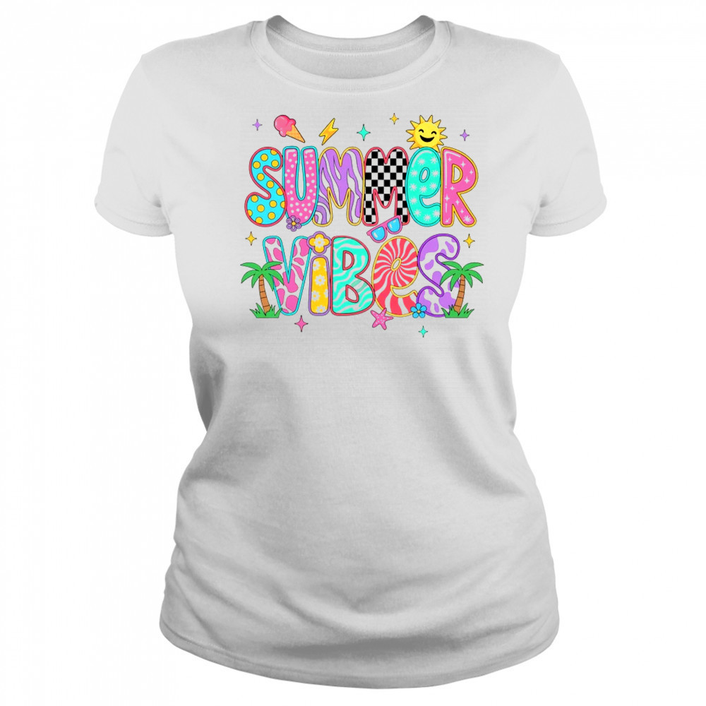 Summer Vibes Retro Hello Summer Vacation Women Girls Boys shirt Women's T-shirt