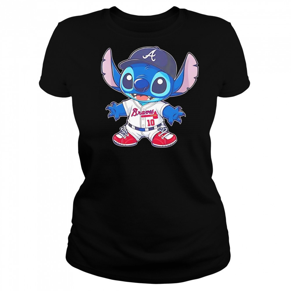 Stitch Atlanta Braves baseball shirt Women's T-shirt