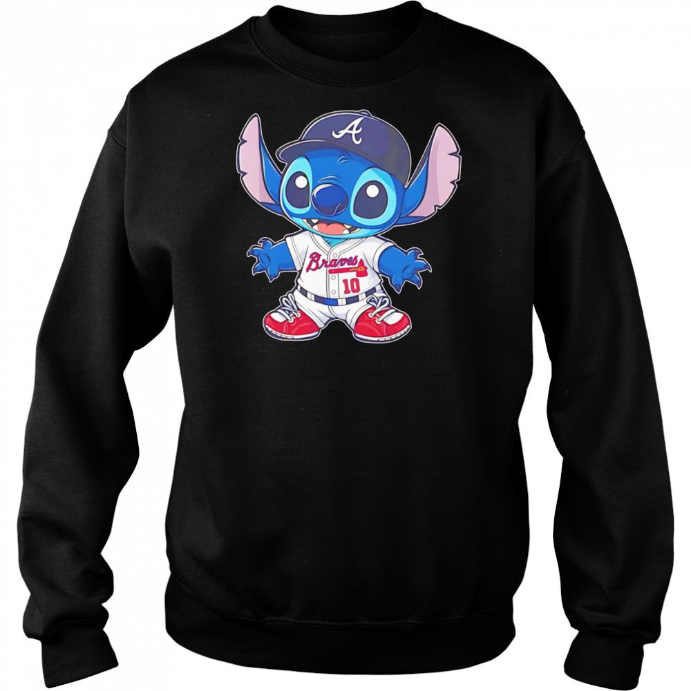 Stitch Atlanta Braves baseball shirt Sweatshirt