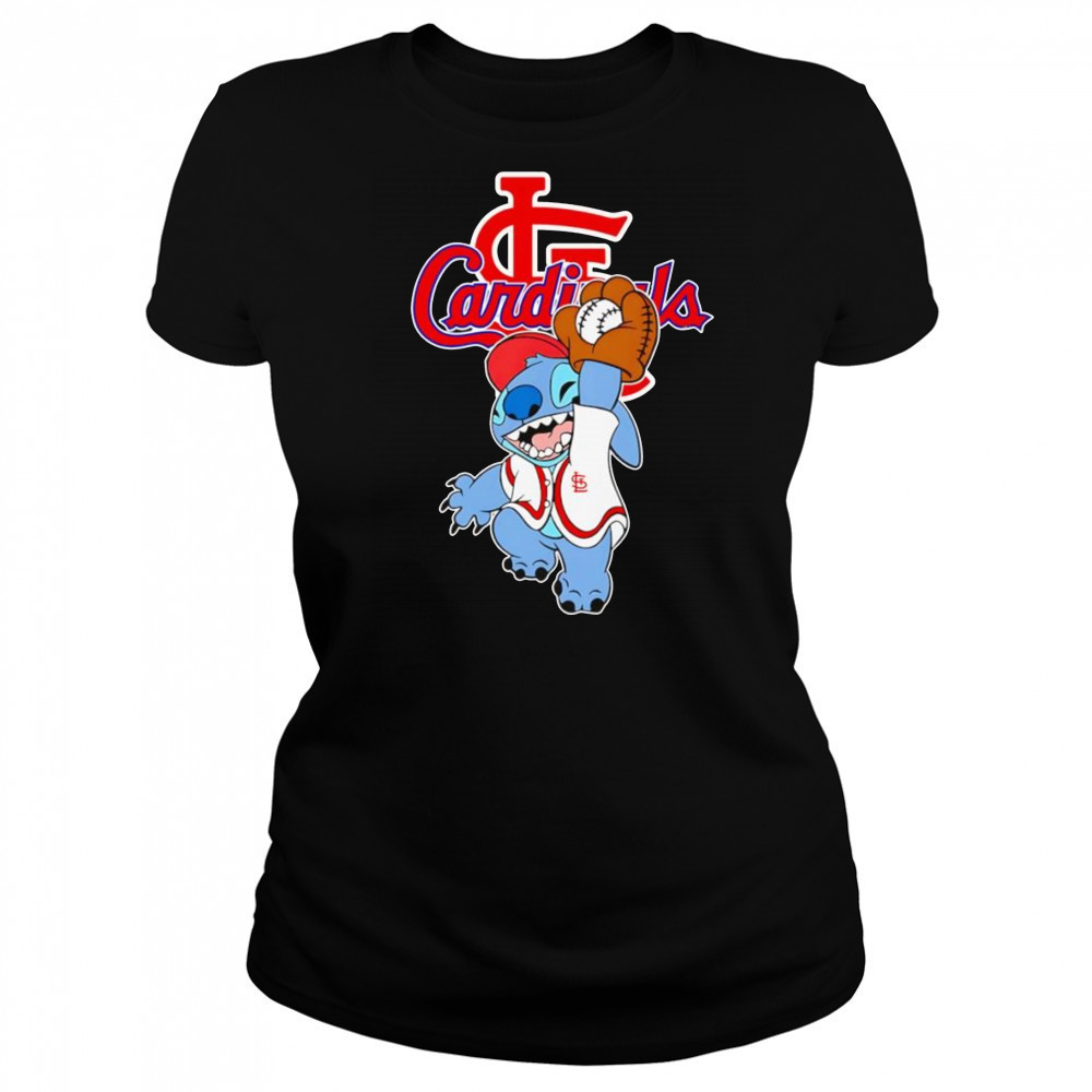 Stitch play baseball St Louis Cardinals shirt Women's T-shirt
