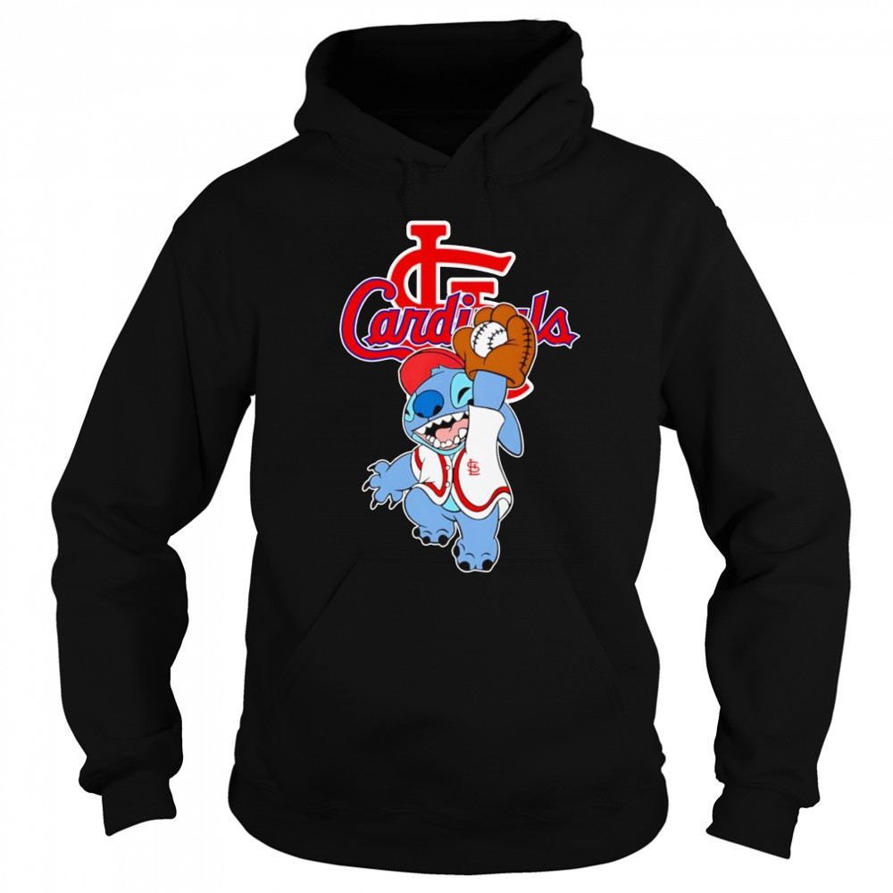 Stitch play baseball St Louis Cardinals shirt Hoodie