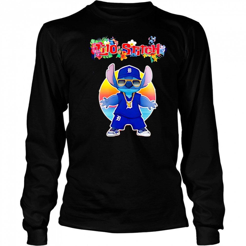 Detroit Tigers x Lilo and Stitch Baseball shirt Long Sleeved
