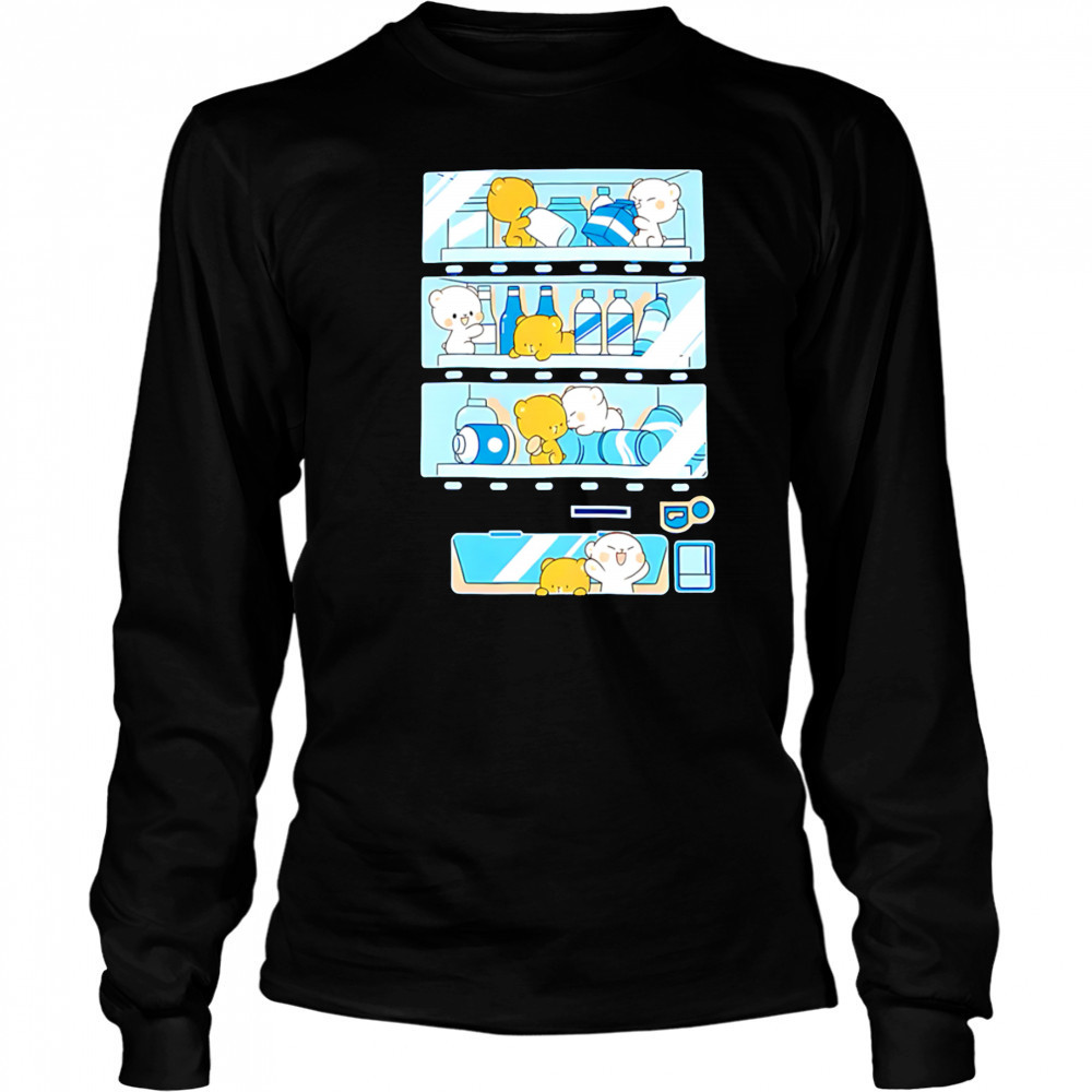 Vending Machine cute pink bears shirt Long Sleeved