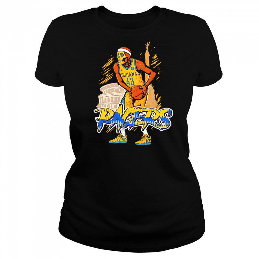 Skeleton Pascal Siakam 43 Indiana Pacers stadium sports shirt Women's T-shirt