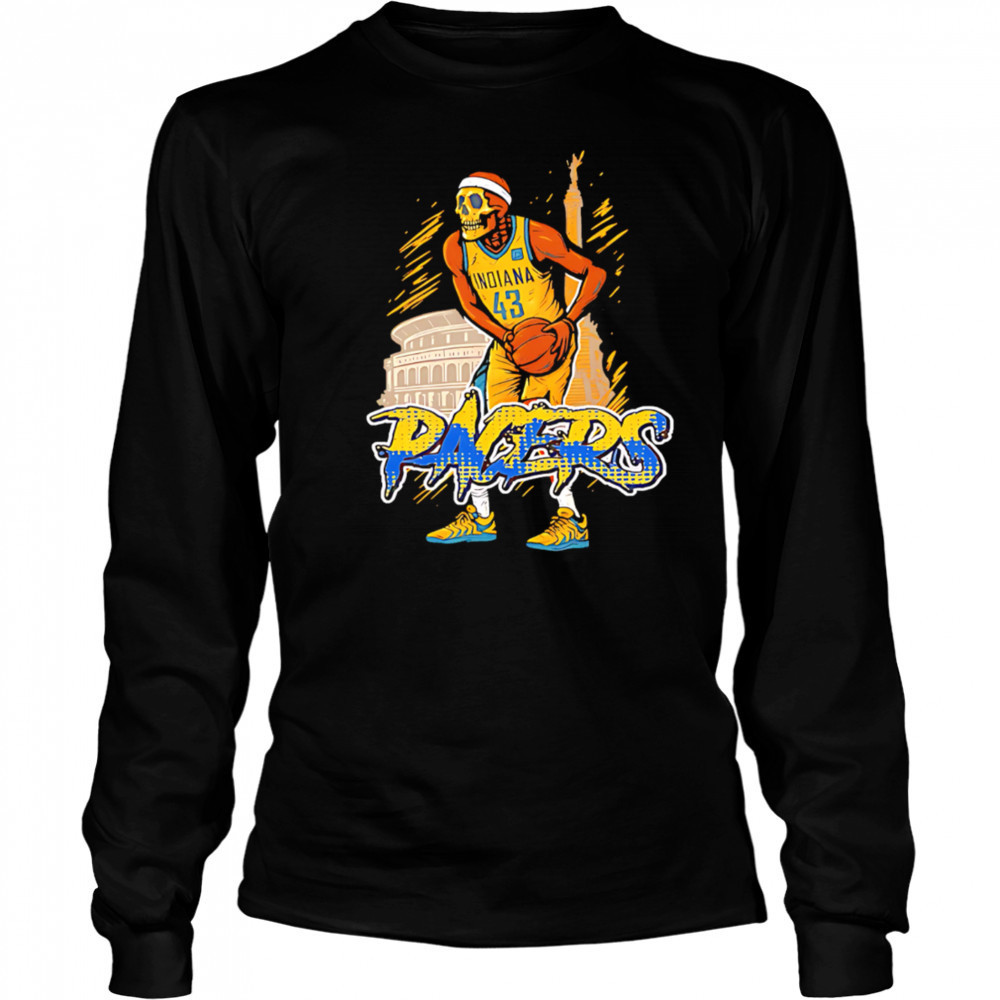 Skeleton Pascal Siakam 43 Indiana Pacers stadium sports shirt Long Sleeved