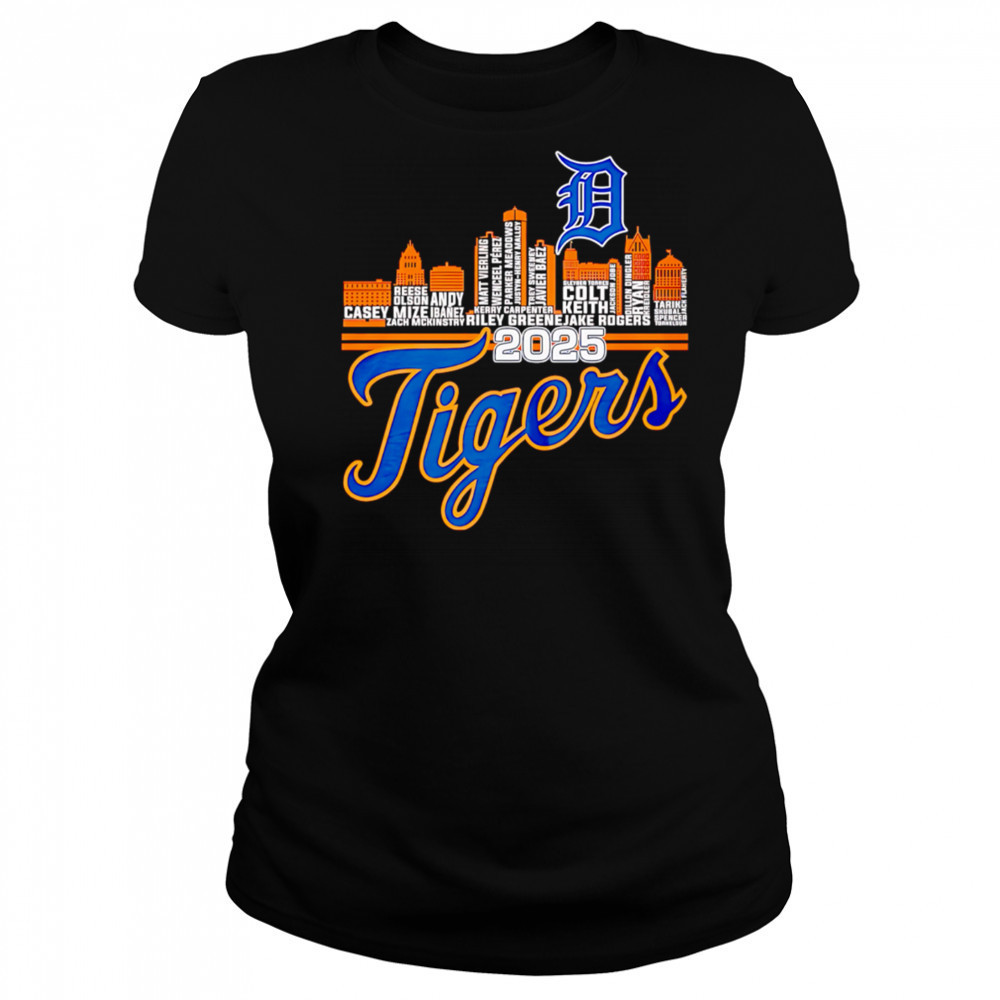Skyline Detroit Tigers 2025 name players shirt Women's T-shirt