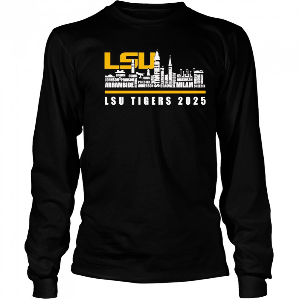 Skyline name LSU Tigers 2025 shirt Long Sleeved