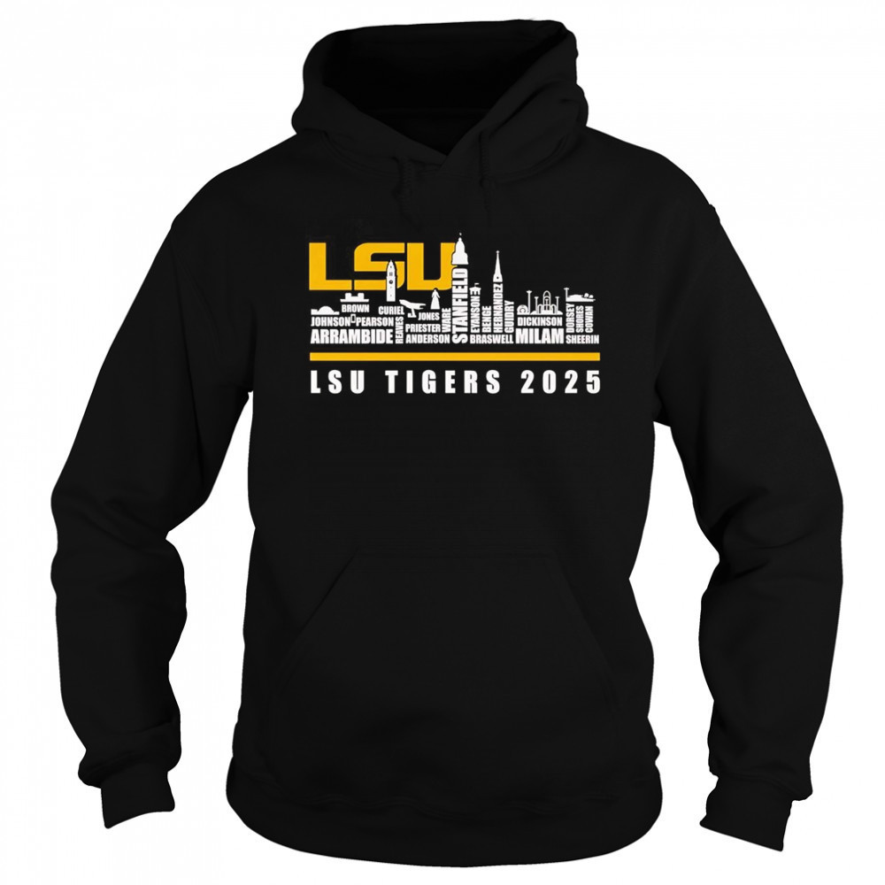 Skyline name LSU Tigers 2025 shirt Hoodie