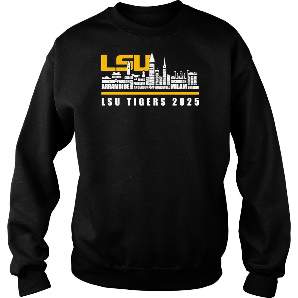 Skyline name LSU Tigers 2025 shirt Sweatshirt