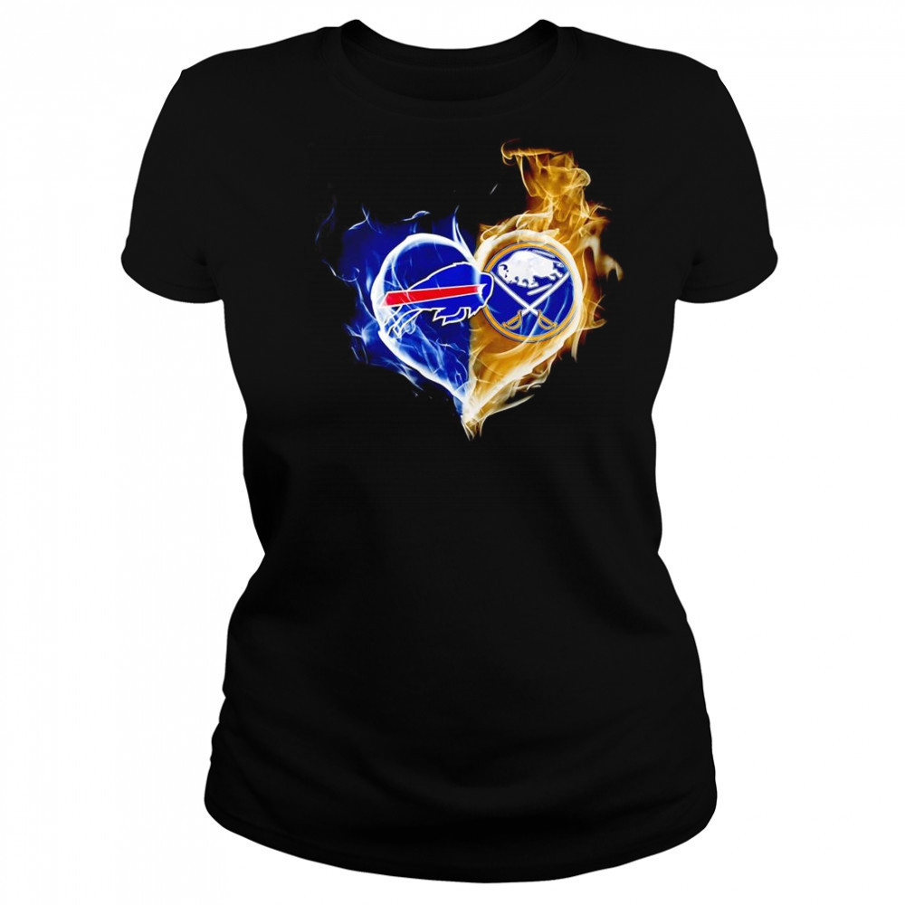 Smoke heart Buffalo Bills and Buffalo Sabres shirt Women's T-shirt