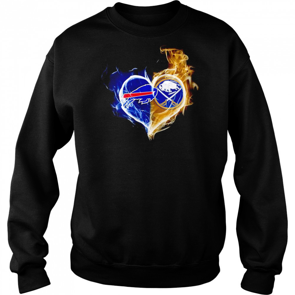 Smoke heart Buffalo Bills and Buffalo Sabres shirt Sweatshirt