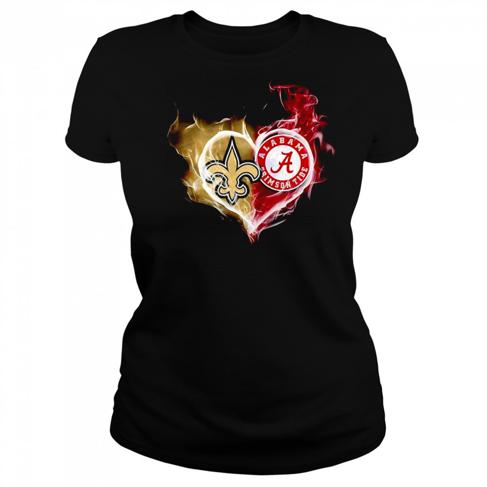 Smoke heart Saint New Orleans and Alabama Crimson Tide shirt Women's T-shirt