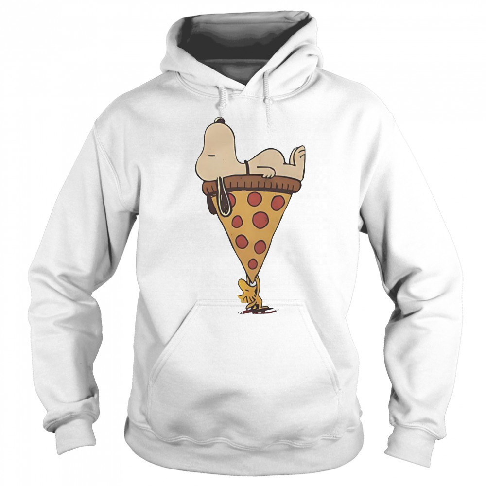 Snoopy And Woodstock And A Giant Slice Of Pizza T-Shirt Hoodie