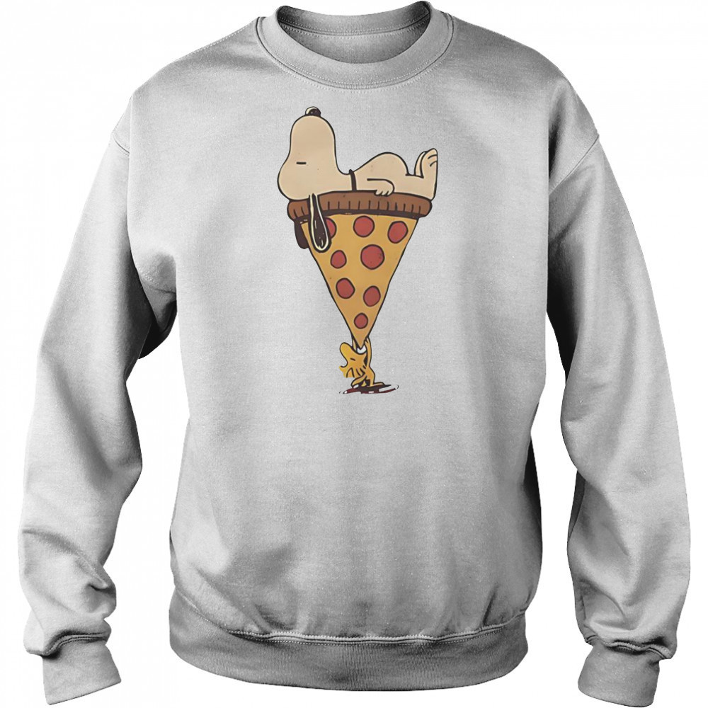 Snoopy And Woodstock And A Giant Slice Of Pizza T-Shirt Sweatshirt