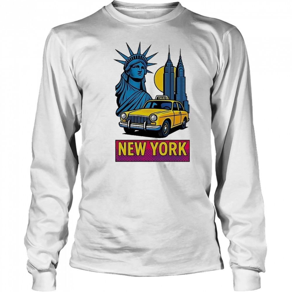 Statue Of Liberty New York Retro Style Shirt Long Sleeved