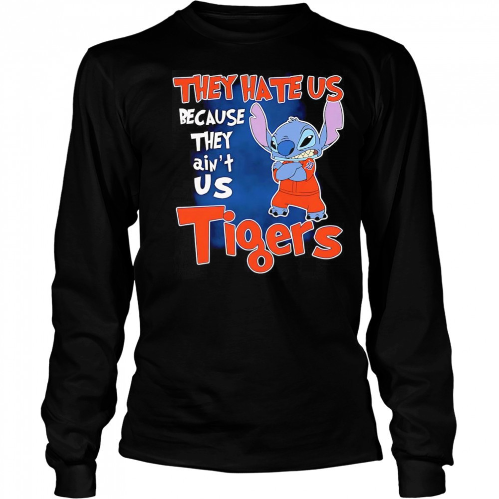 Stitch they hate us because they ain’t us Detroit Tigers shirt Long Sleeved
