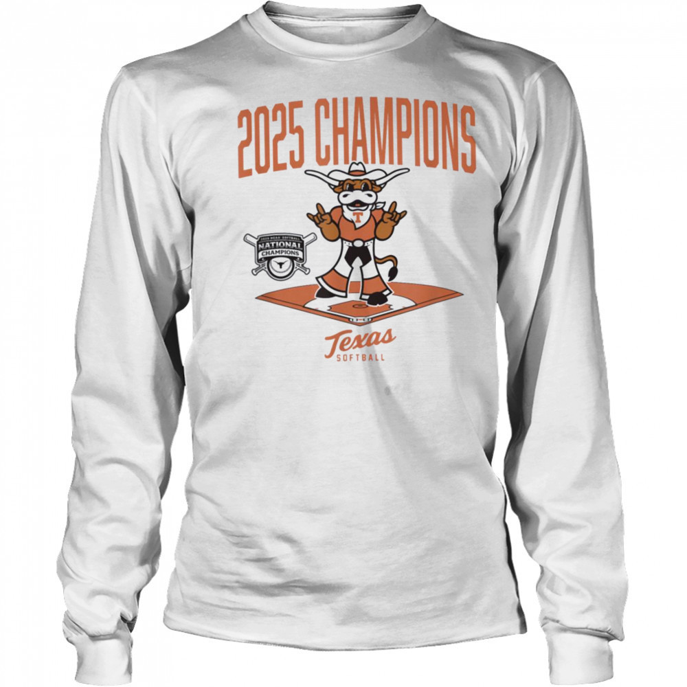Texas Longhorns 2025 Champs Diamond NCAA Softball T Shirt Long Sleeved