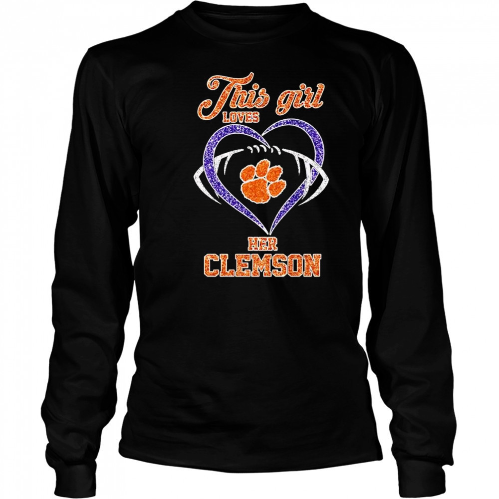 This girl loves her Clemson Tigers diamond shirt Long Sleeved