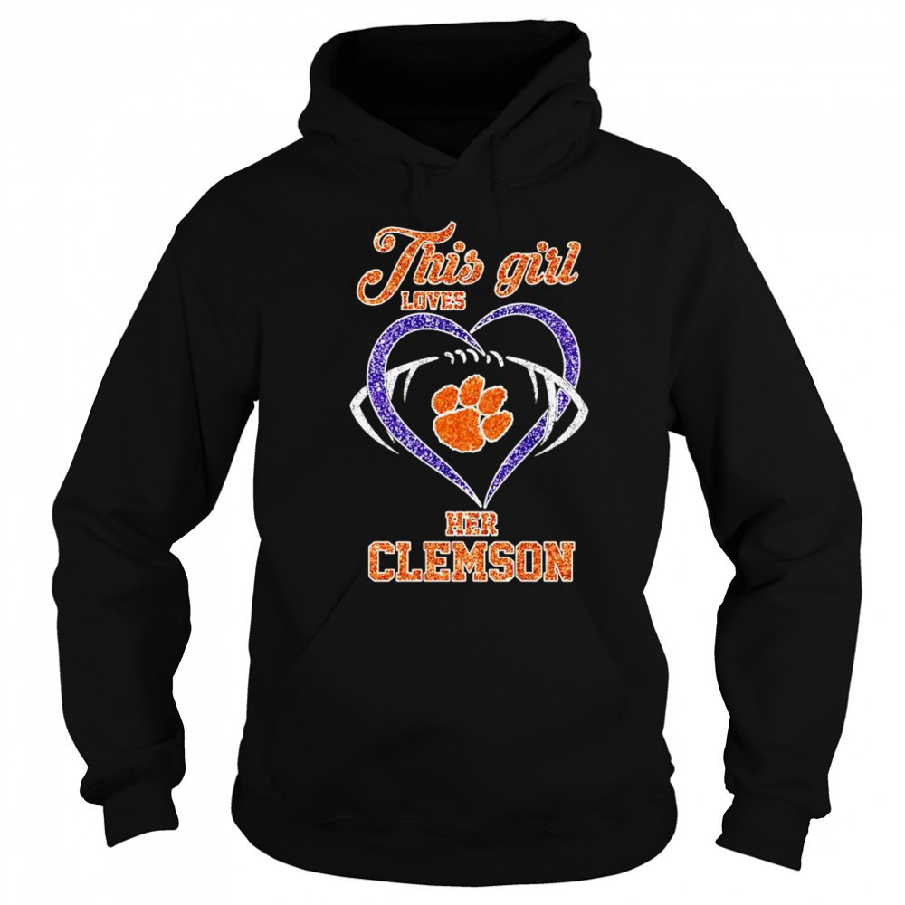 This girl loves her Clemson Tigers diamond shirt Hoodie