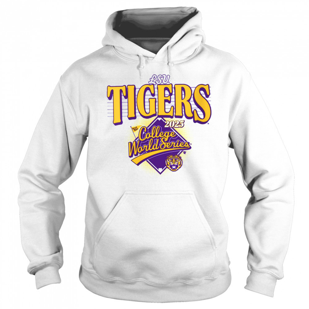 Womens LSU Tigers 2025 College World Series NCAA Baseball V Neck T Shirt Hoodie