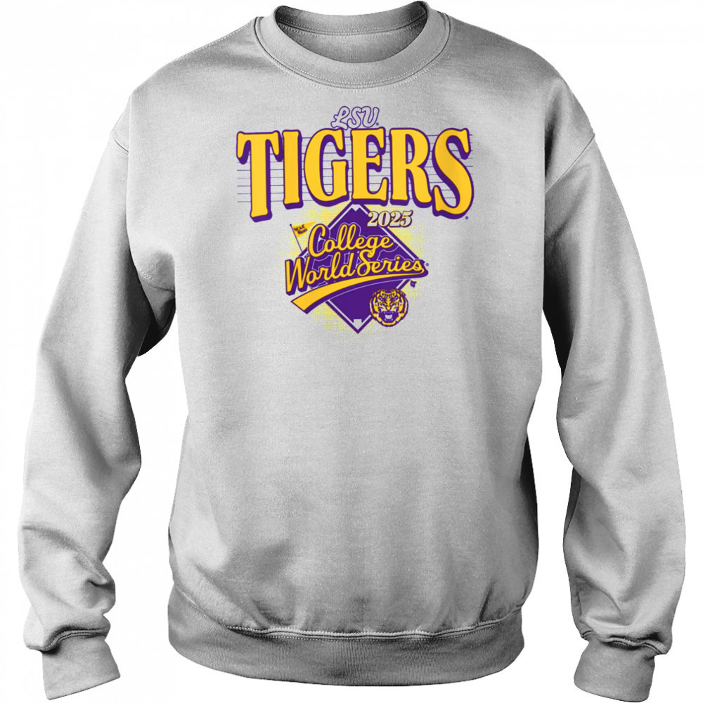 Womens LSU Tigers 2025 College World Series NCAA Baseball V Neck T Shirt Sweatshirt