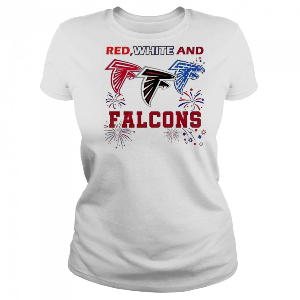 Red White And Atlanta Falcons 4th Of July Independence Day 2025 Shirt Women's T-shirt