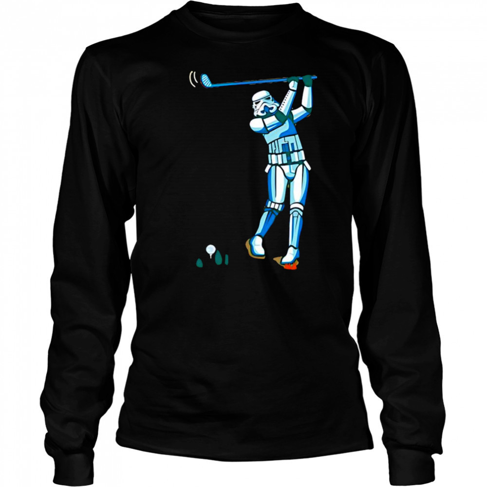 Stormtrooper playing golf shirt Long Sleeved