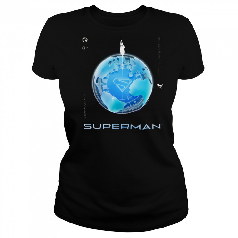 Superman (2025) Blue Chrome Flying Silhouette Logo shirt Women's T-shirt